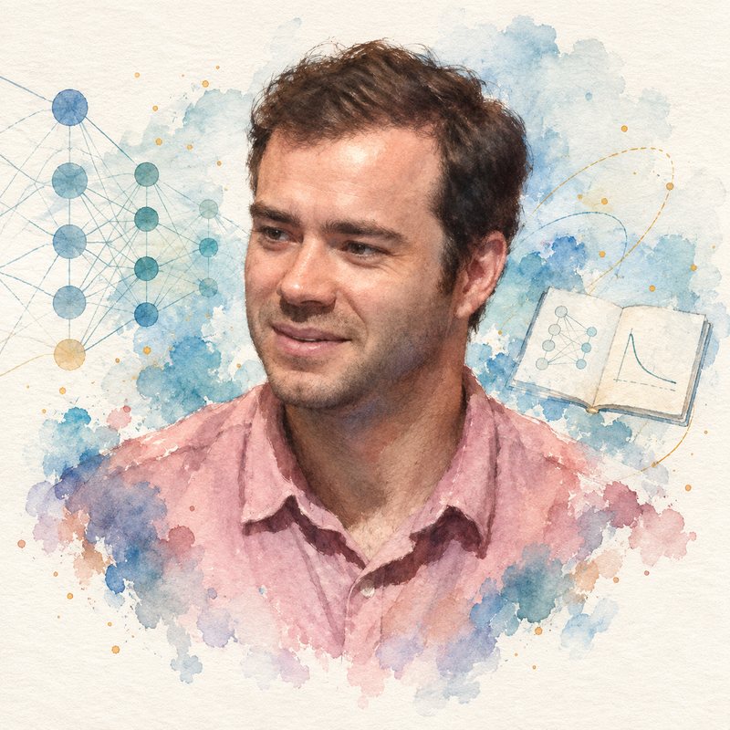 Watercolor portrait of Andrej Karpathy