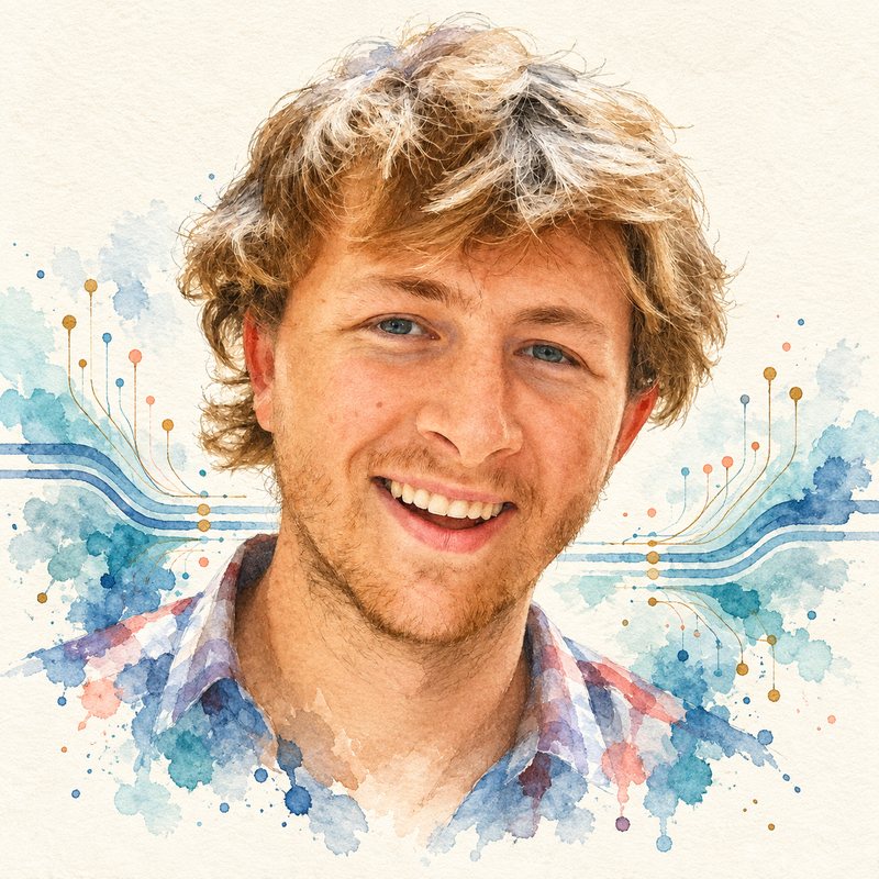 Watercolor portrait of Andrew Tulloch