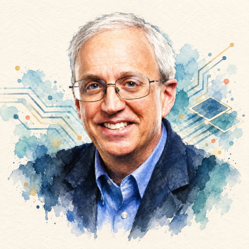 Watercolor portrait of Bill Dally