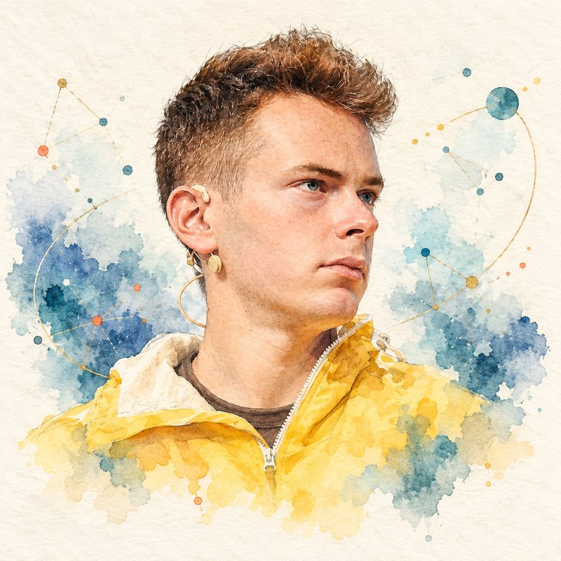 Watercolor portrait of Daniel Gross