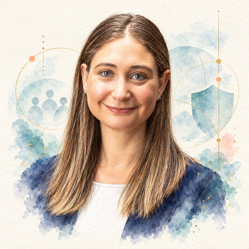 Watercolor portrait of Daniela Amodei