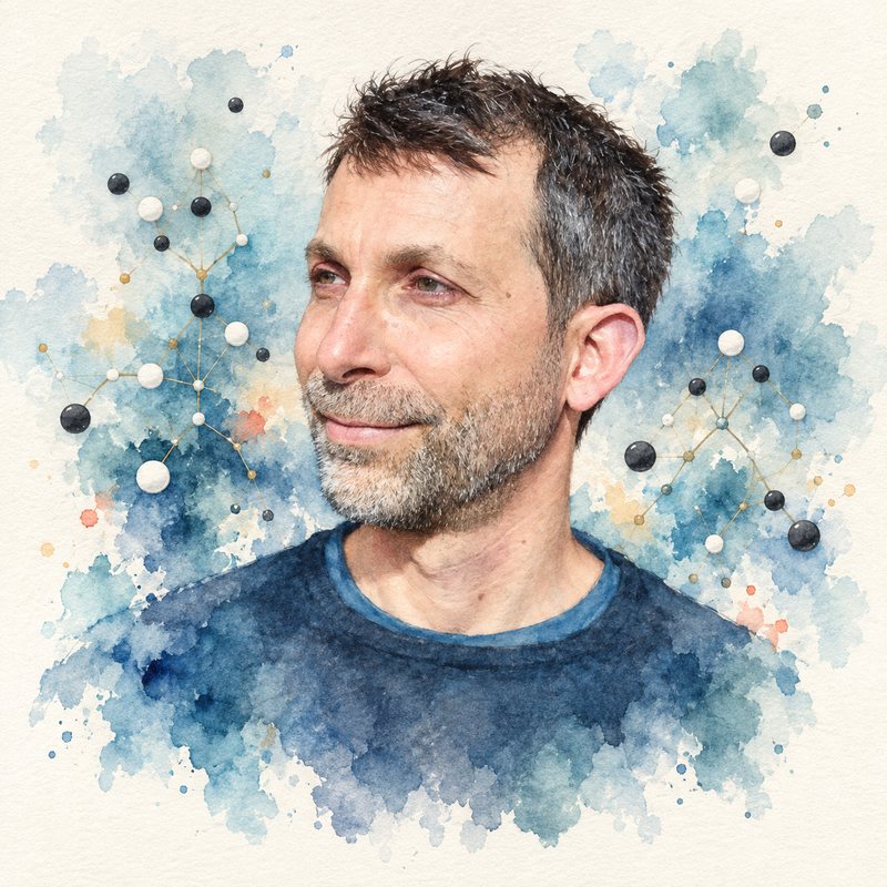 Watercolor portrait of David Silver