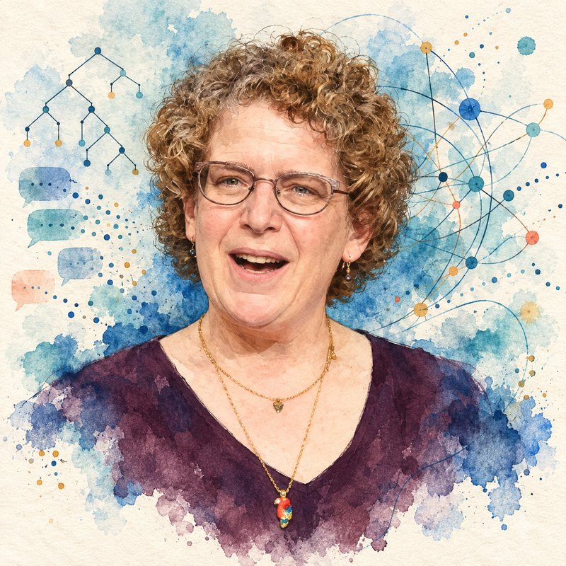 Watercolor portrait of Emily M. Bender