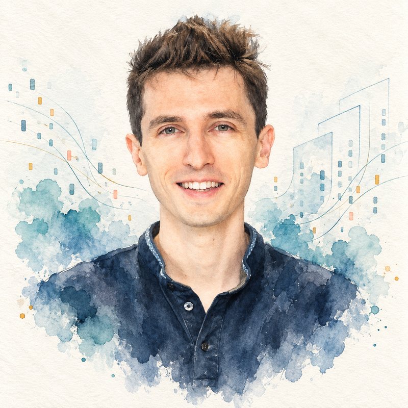 Watercolor portrait of Guillaume Lample