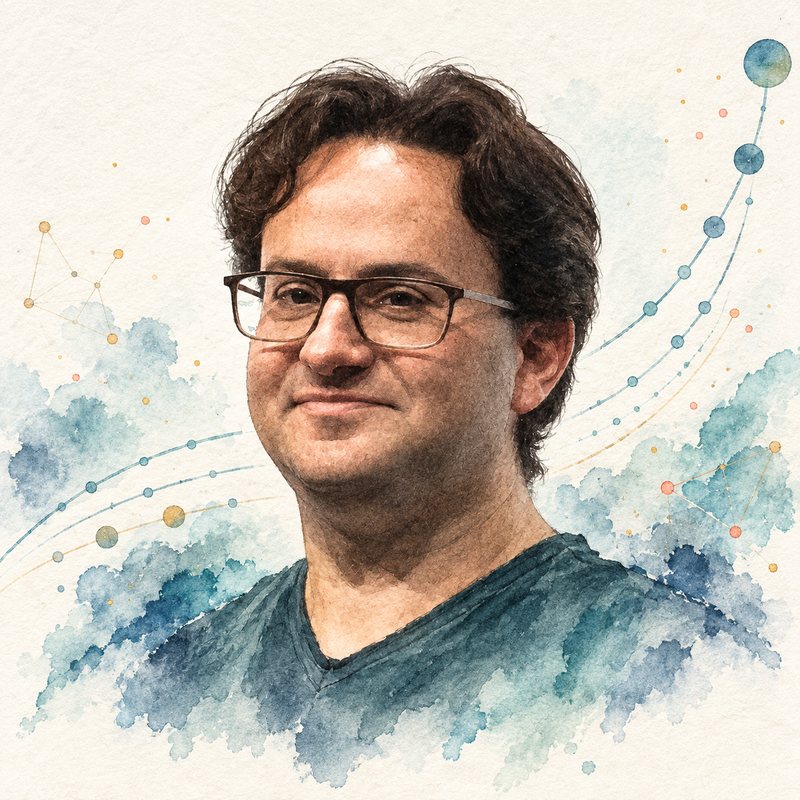 Watercolor portrait of Jared Kaplan