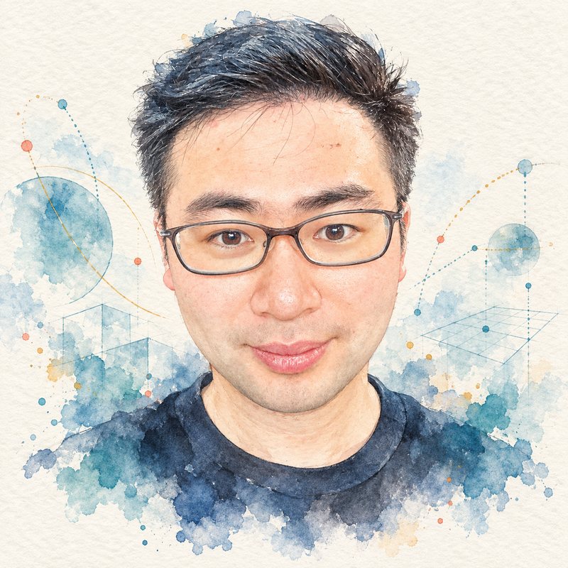 Watercolor portrait of Jim Fan