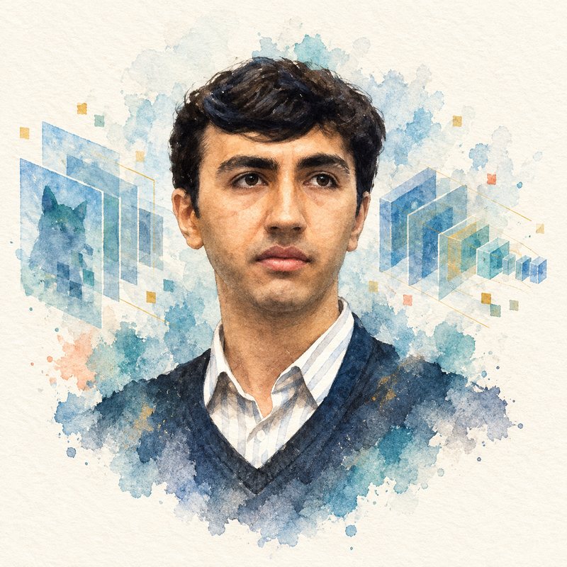 Watercolor portrait of Karén Simonyan