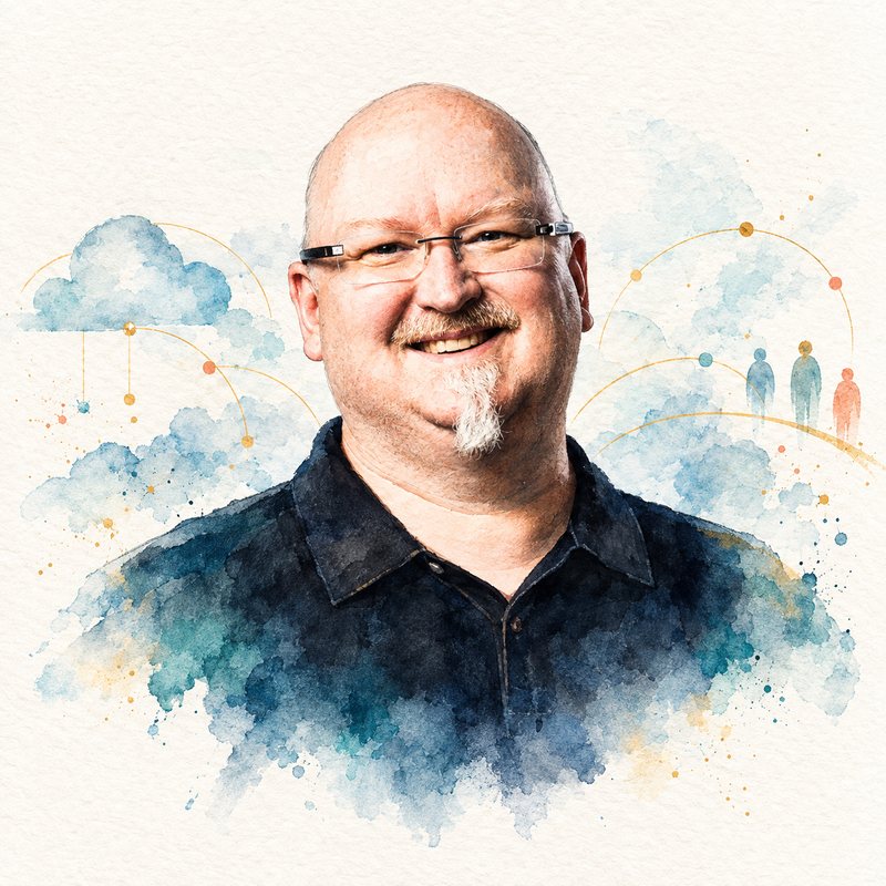 Watercolor portrait of Kevin Scott