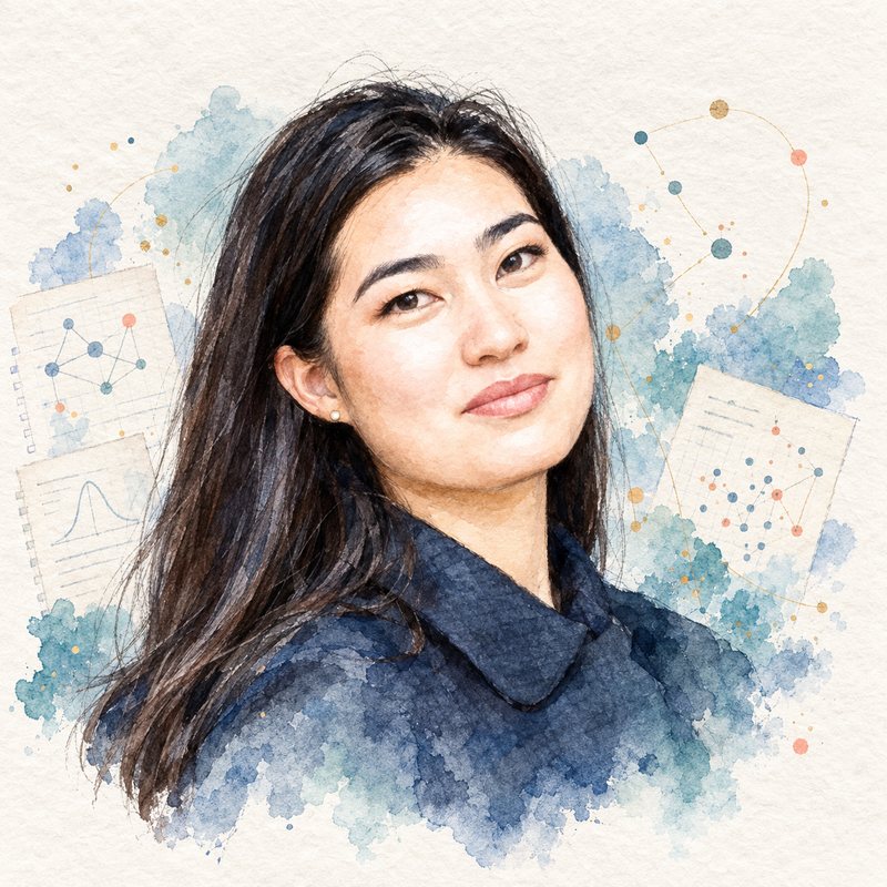 Watercolor portrait of Lilian Weng