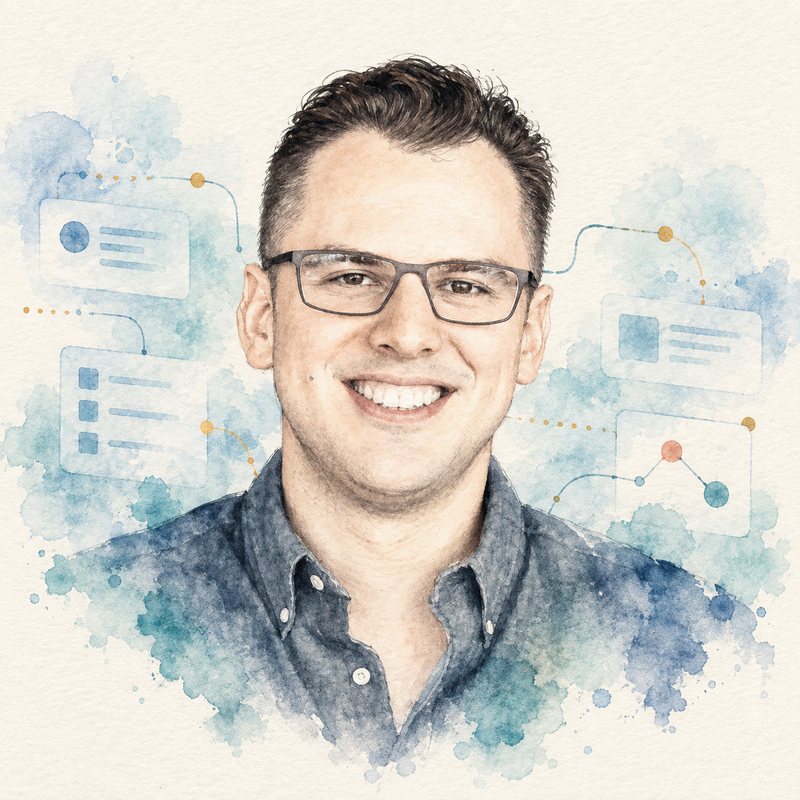 Watercolor portrait of Mike Krieger
