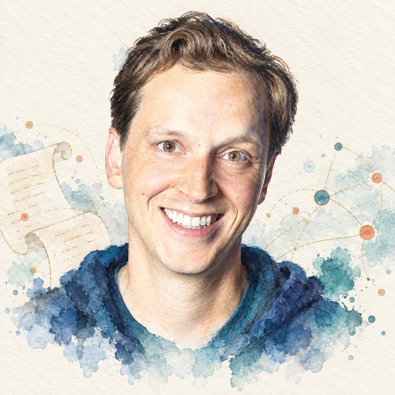 Watercolor portrait of Nat Friedman