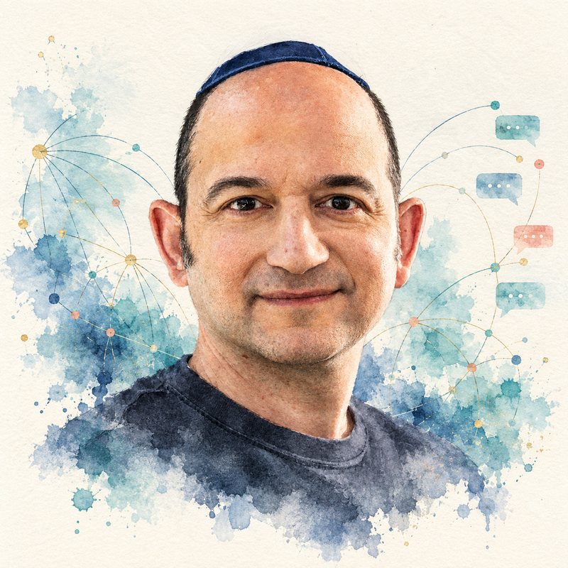 Watercolor portrait of Noam Shazeer