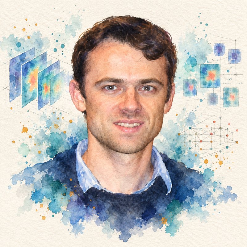 Watercolor portrait of Rob Fergus