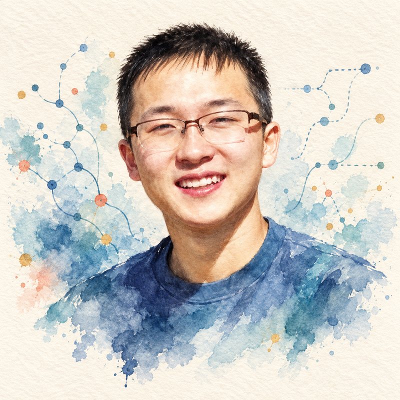 Watercolor portrait of Shengjia Zhao